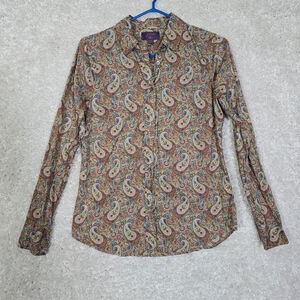 J CREW Perfect Shirt Womens 4 Liberty Fabrics Lee Manor Paisley Button Up